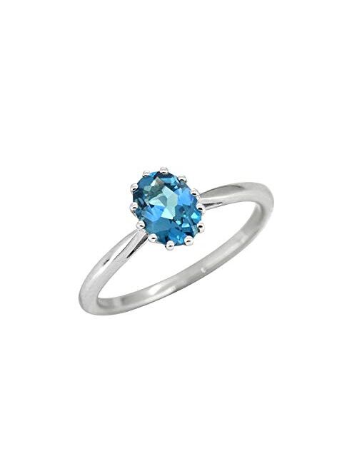 YoTreasure 1.05 ct. t.w. London Blue Topaz Solitaire Ring in 925 Sterling Silver Jewelry