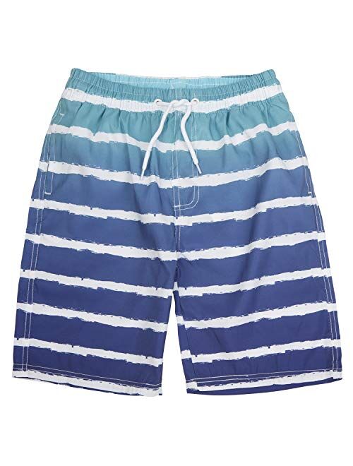 ICE CROSS Older Boys Swimsuit Beach Shorts, YouthQuick Dry Board Shorts with Mesh Lining