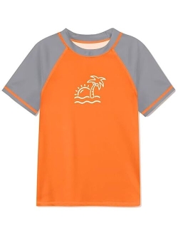 BesserBay Boy's UPF 50+ Sun Protection Short Sleeve Rash Guard Swim Shirt 3-14 Years