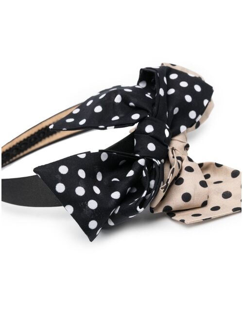 Monnalisa polka dot-print bow headband