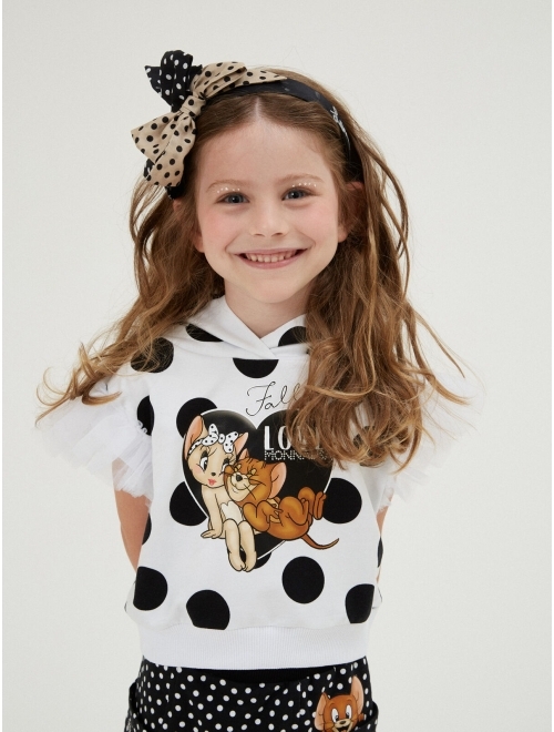 Monnalisa polka dot-print bow headband