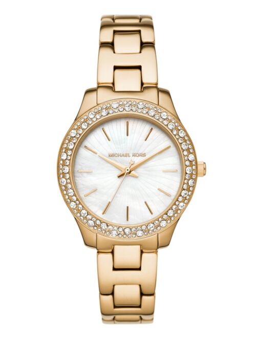 MICHAEL KORS Women's Liliane Gold-Tone Stainless Steel Bracelet Watch 36mm