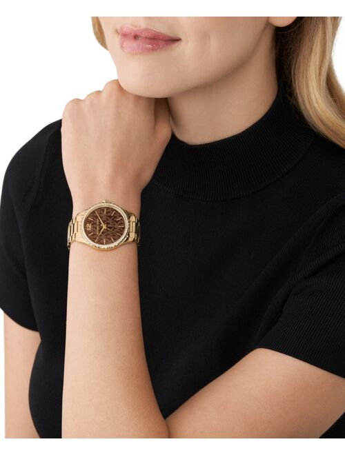 MICHAEL KORS Women's Layton Gold-Tone Stainless Steel Bracelet Watch 38mm