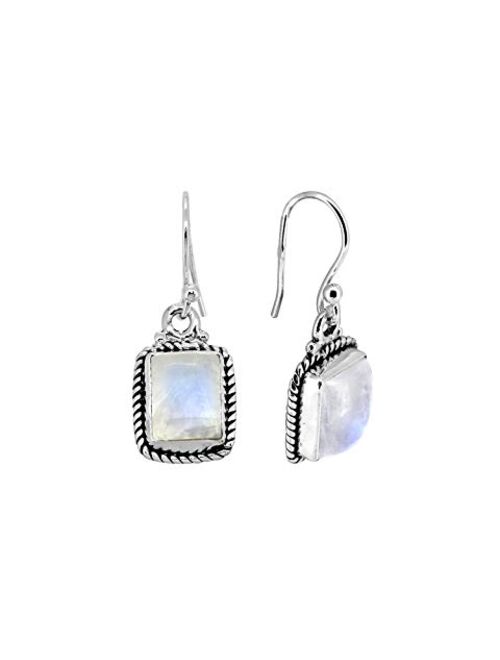 YoTreasure Rainbow Moonstone Solid 925 Sterling Silver Dangle Earrings Jewelry