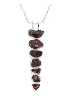 YoTreasure 7 Stone Amethyst Citrine Garnet Peritod Tanzanite Pink Tourmaline 925 Sterling Silver Chain Necklace Pendant Jewelry