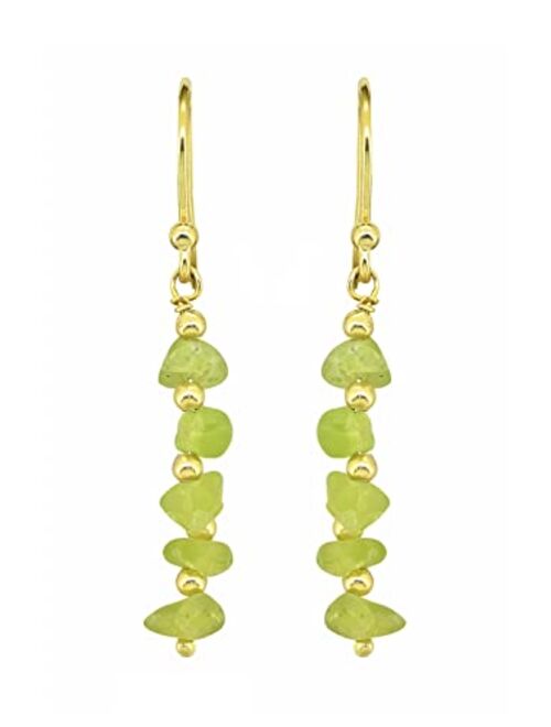 YoTreasure Apatite Peridot Garnet Turquoise Multi Tourmaline 925 Sterling Silver Gold Plated Dangle Earrings Jewelry