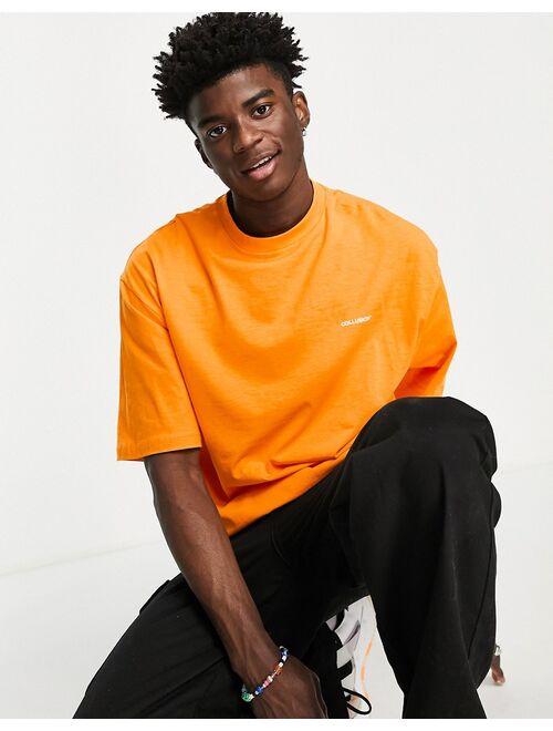 COLLUSION oversized logo t-shirt in orange