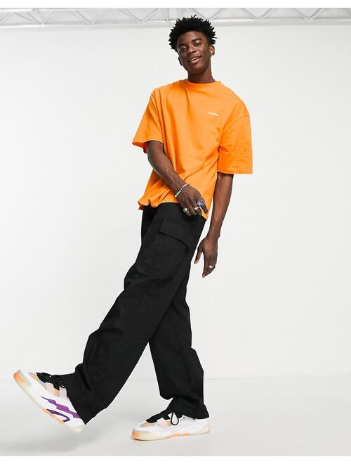 COLLUSION oversized logo t-shirt in orange