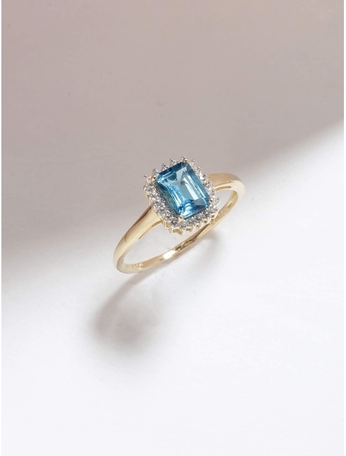 YoTreasure 1.22 ct. t.w. Swiss Blue Topaz 10kt Yellow Gold Engagement Ring