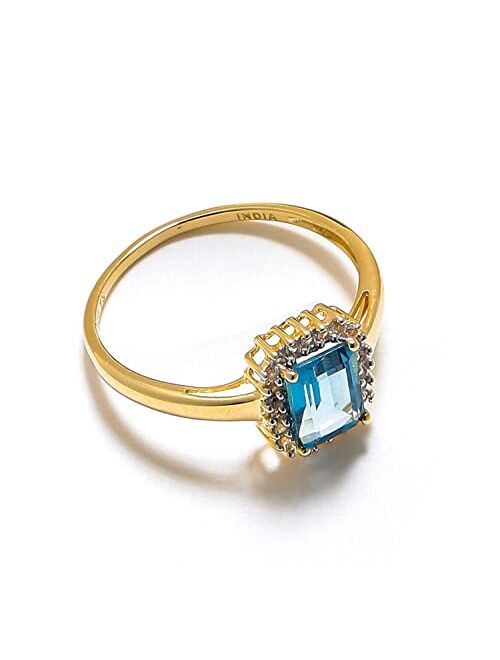 YoTreasure 1.22 ct. t.w. Swiss Blue Topaz 10kt Yellow Gold Engagement Ring