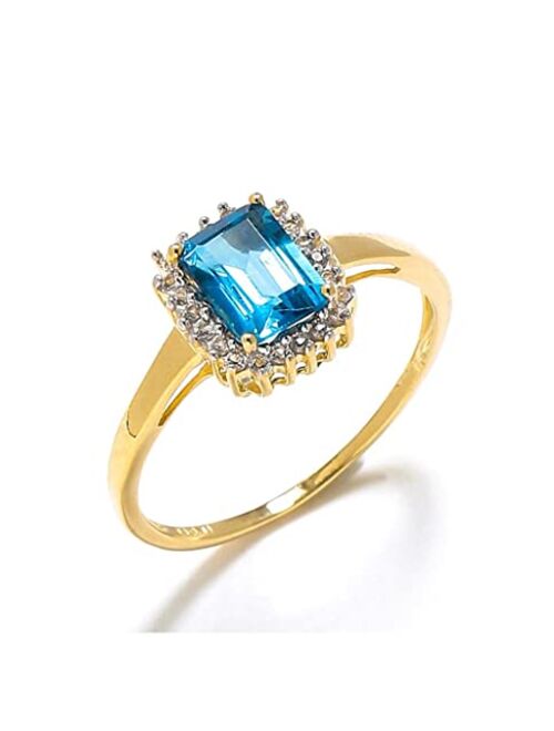 YoTreasure 1.22 ct. t.w. Swiss Blue Topaz 10kt Yellow Gold Engagement Ring