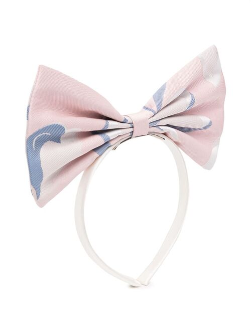 Hucklebones London abstract-print bow-detail headband