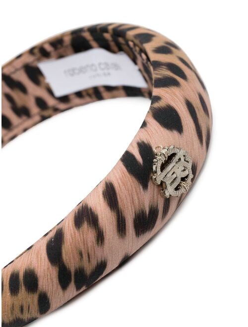 Roberto Cavalli Junior leopard-print cotton headband