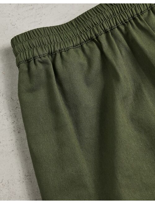 COLLUSION pull on shorts in dark khaki