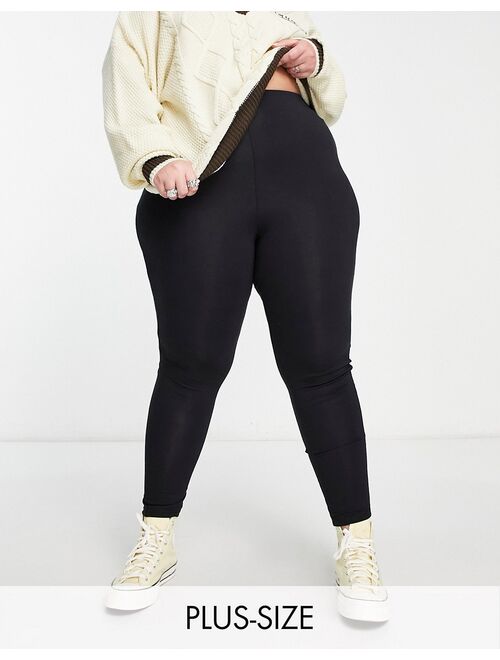 COLLUSION Plus deep waistband legging in black