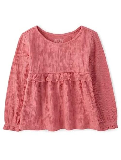 The Children's Place Baby Toddler Girl Long Sleeve Ruffle Top