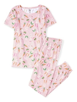 Baby Girls' Sort Sleeve Top & Pants Easter Family Pajama Set