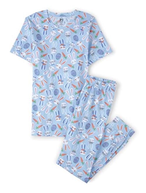 The Children's Place Baby Girls' Sort Sleeve Top & Pants Easter Family Pajama Set