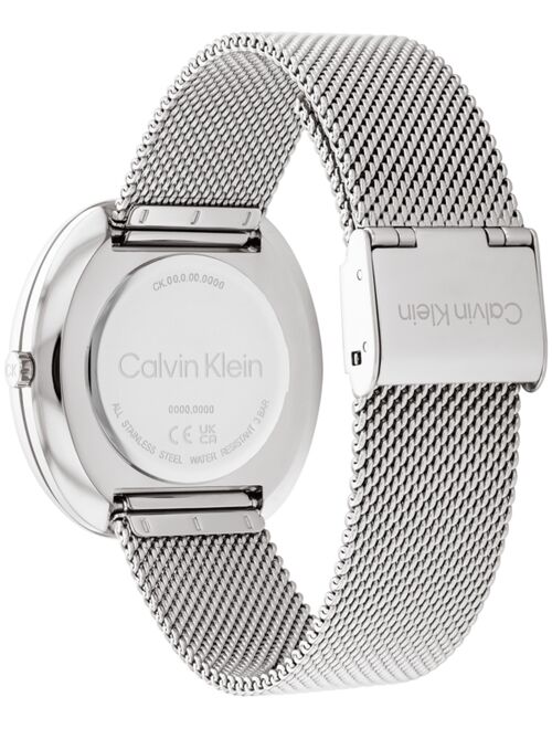 CALVIN KLEIN Women's 2-Hand Silver-Tone Stainless Steel Mesh Bracelet Watch 36mm