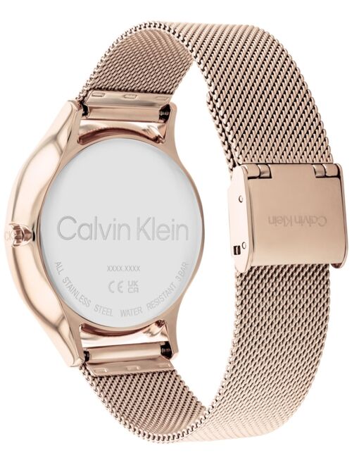 CALVIN KLEIN Carnation Gold-Tone Mesh Bracelet Watch 38mm