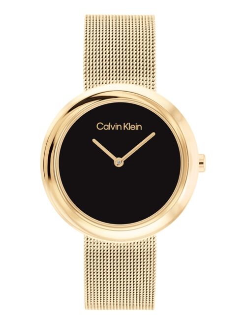 CALVIN KLEIN Gold-Tone Mesh Bracelet Watch 34mm