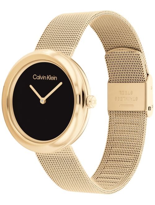 CALVIN KLEIN Gold-Tone Mesh Bracelet Watch 34mm