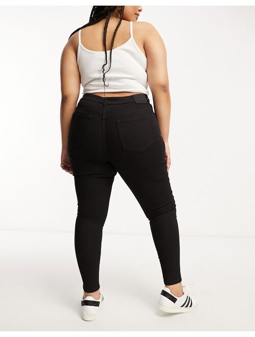 COLLUSION x001 Plus size skinny jeans in black