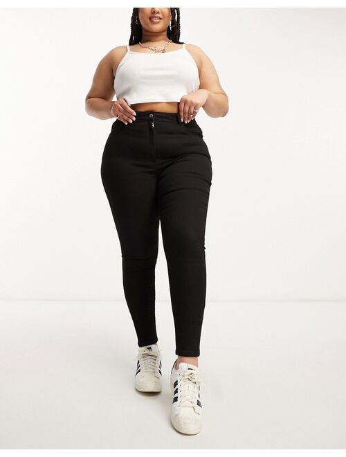 COLLUSION x001 Plus size skinny jeans in black