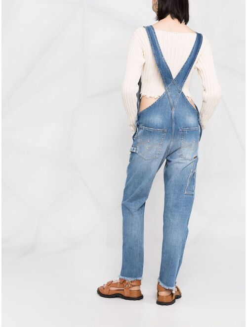 Washington Dee Cee distressed-effect denim dungarees