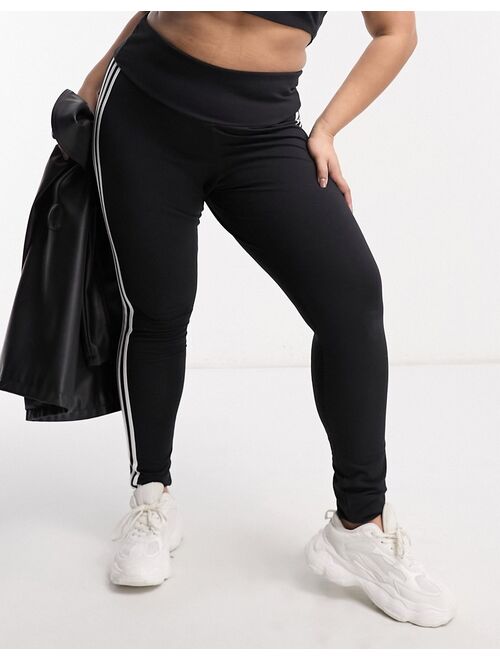 adidas Originals Plus 3-Stripes leggings in black