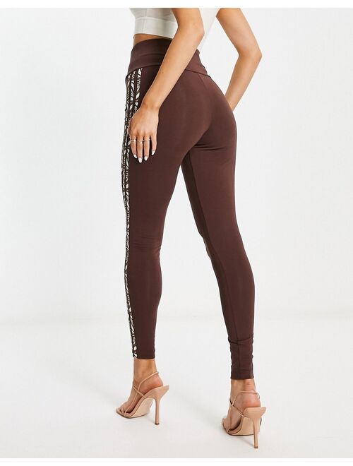 adidas Originals Animal Abstract leggings in brown