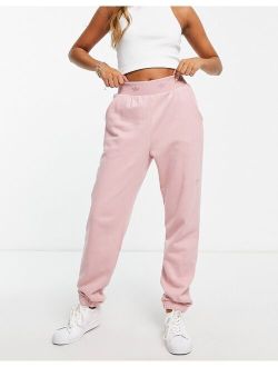 cuffed sweatpants in dusty pink