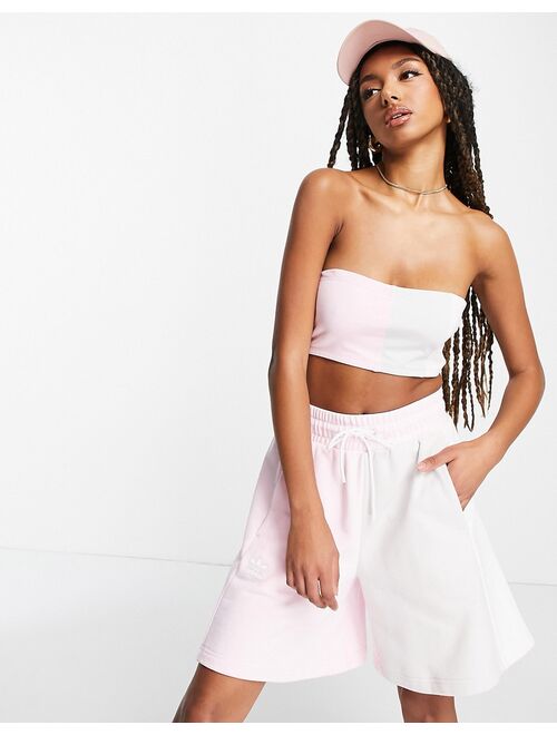 adidas Originals 'summer rave' color block bandeau top in pink