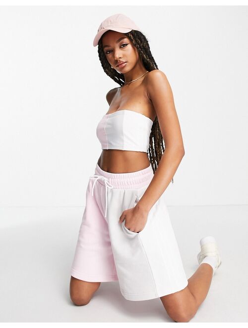 adidas Originals 'summer rave' color block bandeau top in pink