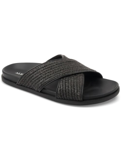 Men's Whitter Faux-Raffia Crossed Strap Sandals, Created for Macy's