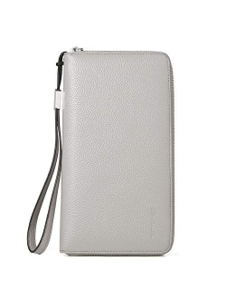 Leather Wallets for Women RFID Blocking Zip Around Credit Card Holder Phone Wristlet Clutch