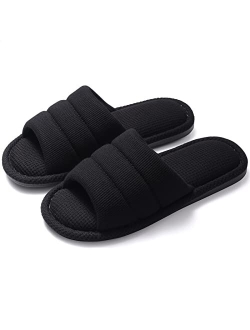 shevalues Summer House Slippers for Women Men Breathable Waffle Indoor Slippers Slip-on Open Toe Home Shoes