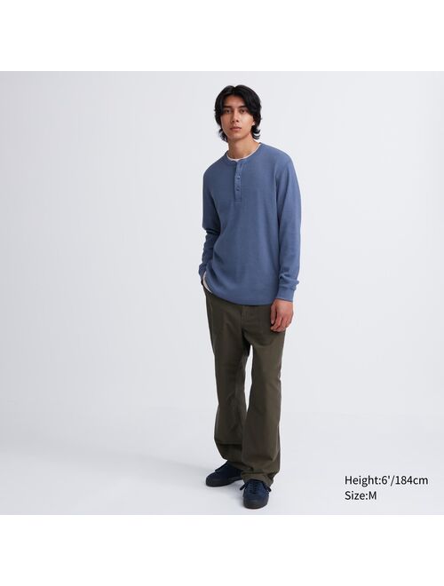 UNIQLO Waffle Henley Neck Long-Sleeve T-Shirt