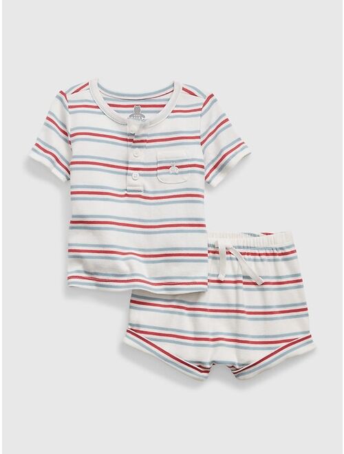 Gap Baby 100% Organic Cotton Henley Two-Piece Outfit Set