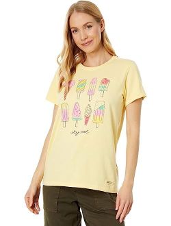 Life is Good Watercolor Ice Cream & Popsicles Short Sleeve Crusher Tee