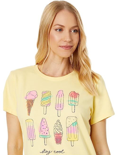 Life is Good Watercolor Ice Cream & Popsicles Short Sleeve Crusher Tee