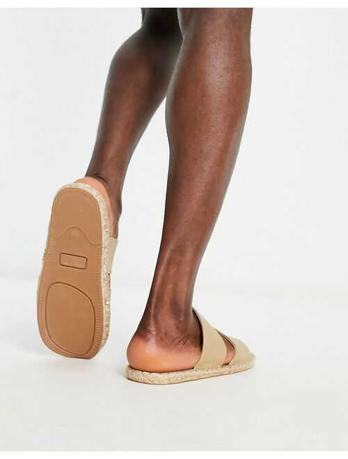 ASOS DESIGN slip on espadrilles in stone