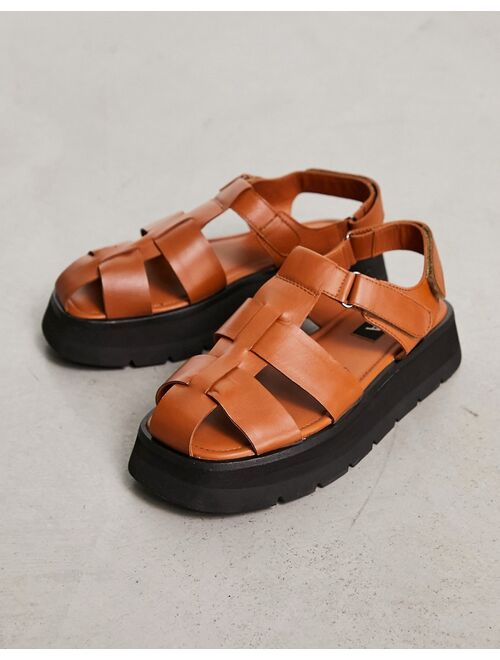 ASRA Sandy chunky fisherman sandals in spice tan leather