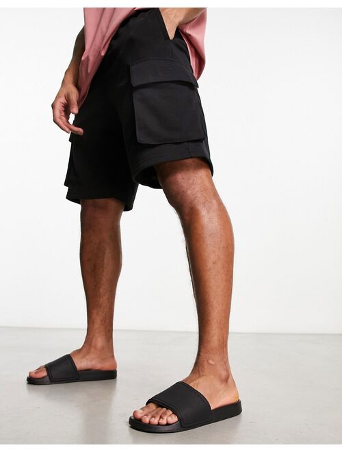 Jack & Jones pool slider in black