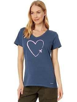 Life is Good Love Travel Short Sleeve Crusher Vee