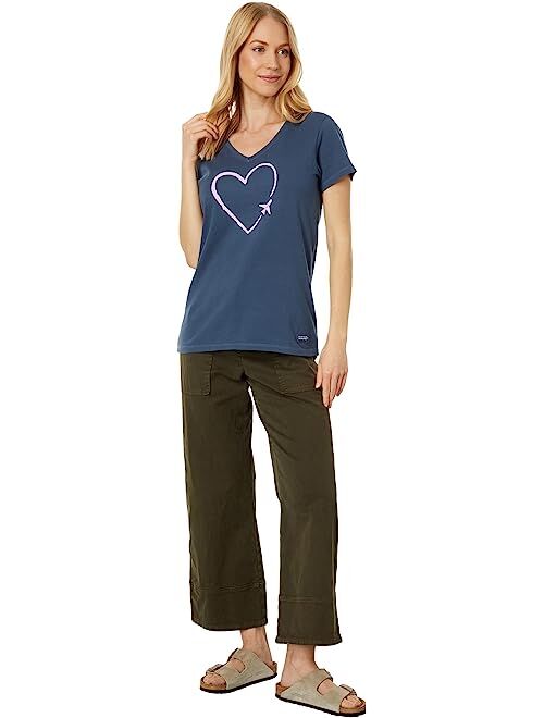 Life is Good Love Travel Short Sleeve Crusher Vee