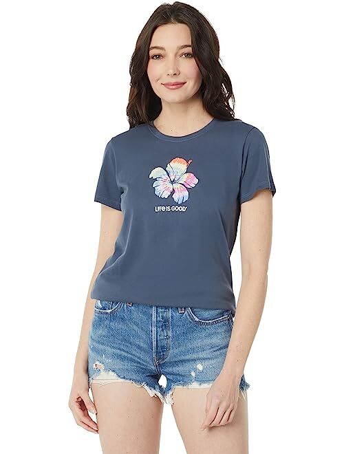 Life is Good Tie-Dye Hibiscus Short Sleeve Crusher-Lite Tee