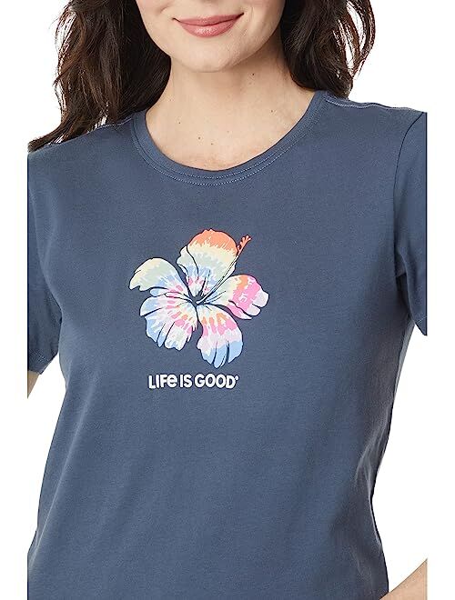 Life is Good Tie-Dye Hibiscus Short Sleeve Crusher-Lite Tee