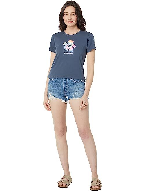 Life is Good Tie-Dye Hibiscus Short Sleeve Crusher-Lite Tee