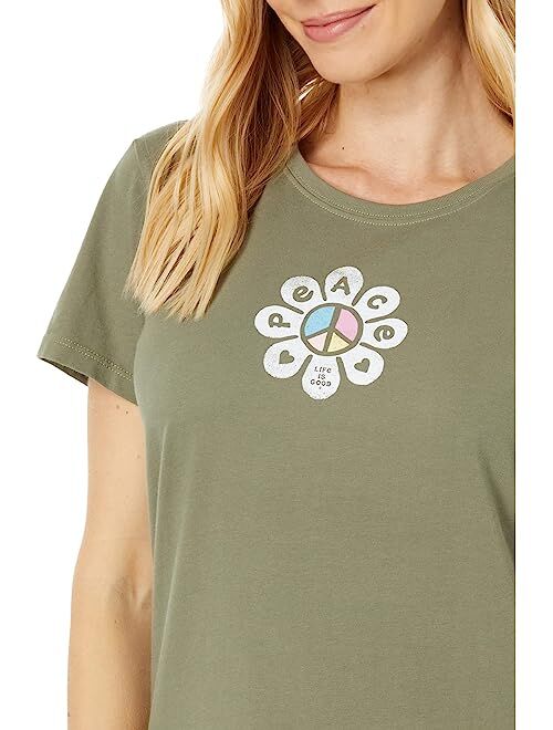 Life is Good Peace Flower Long Sleeve Crusher-Lite Tee